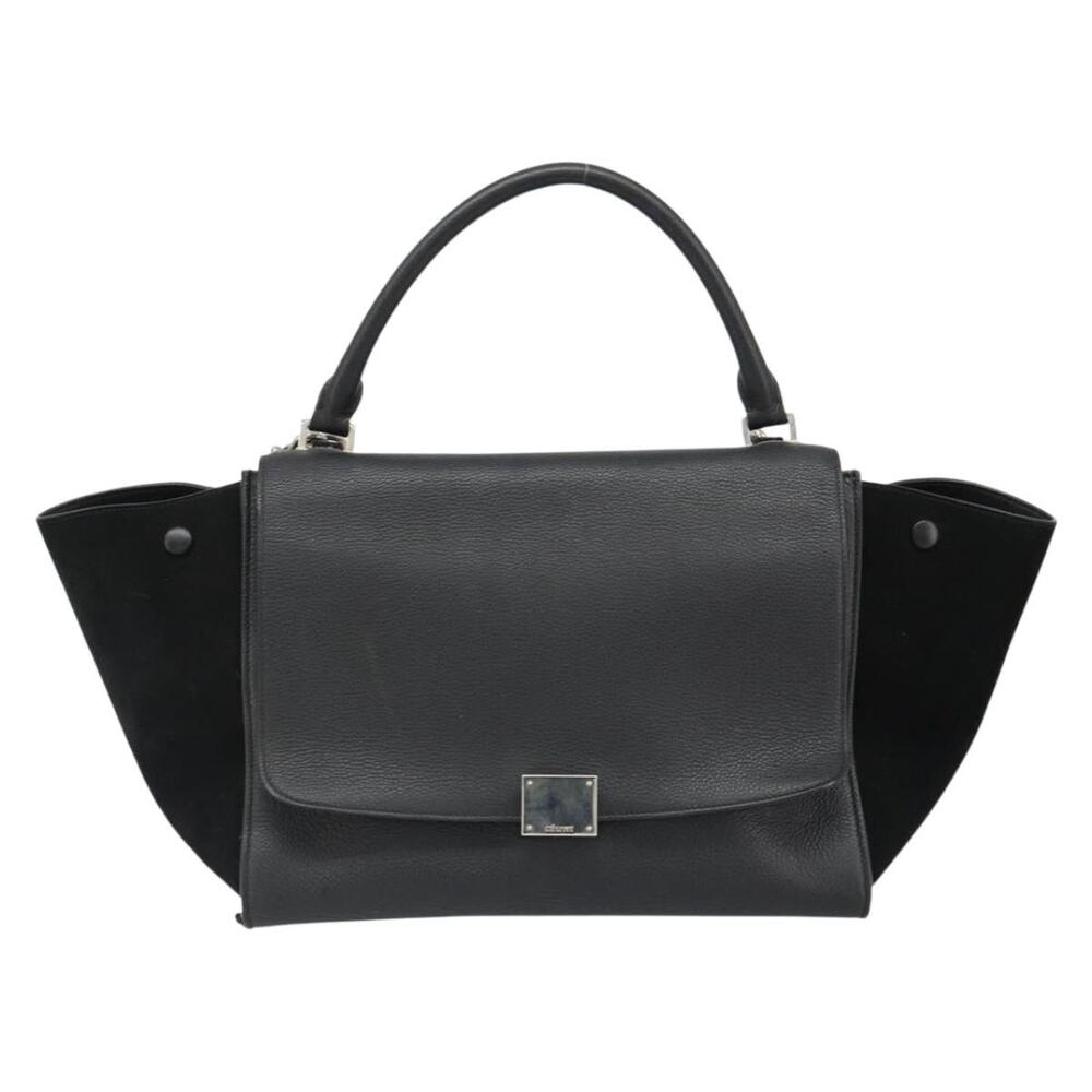 Celine Leather Trapeze Handbag Black